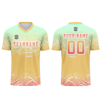 Custom Yellow Mint Green Jerseys for Men Women Personalized Soccer Uniforms for Adult and Kid enthsush