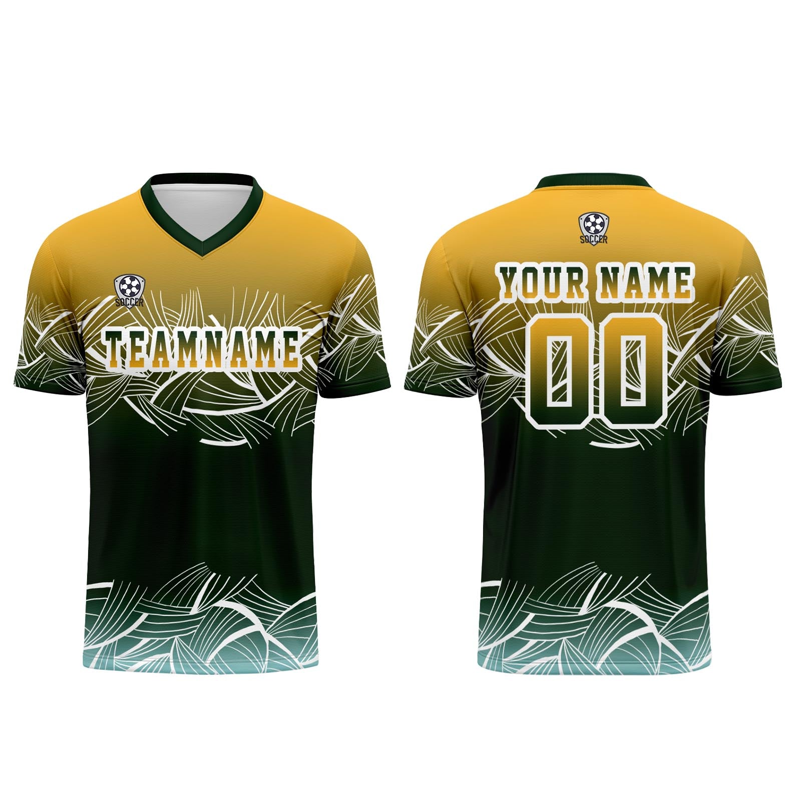 Custom Yellow Green Jerseys for Men Women Personalized Soccer Uniforms for Adult and Kid enthsush