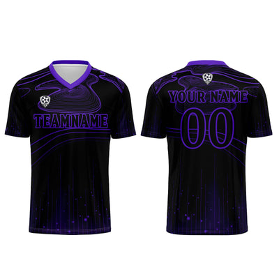 Custom Black Purple Soccer Jerseys for Men Women Personalized Soccer Uniforms for Adult and Kid enthsush