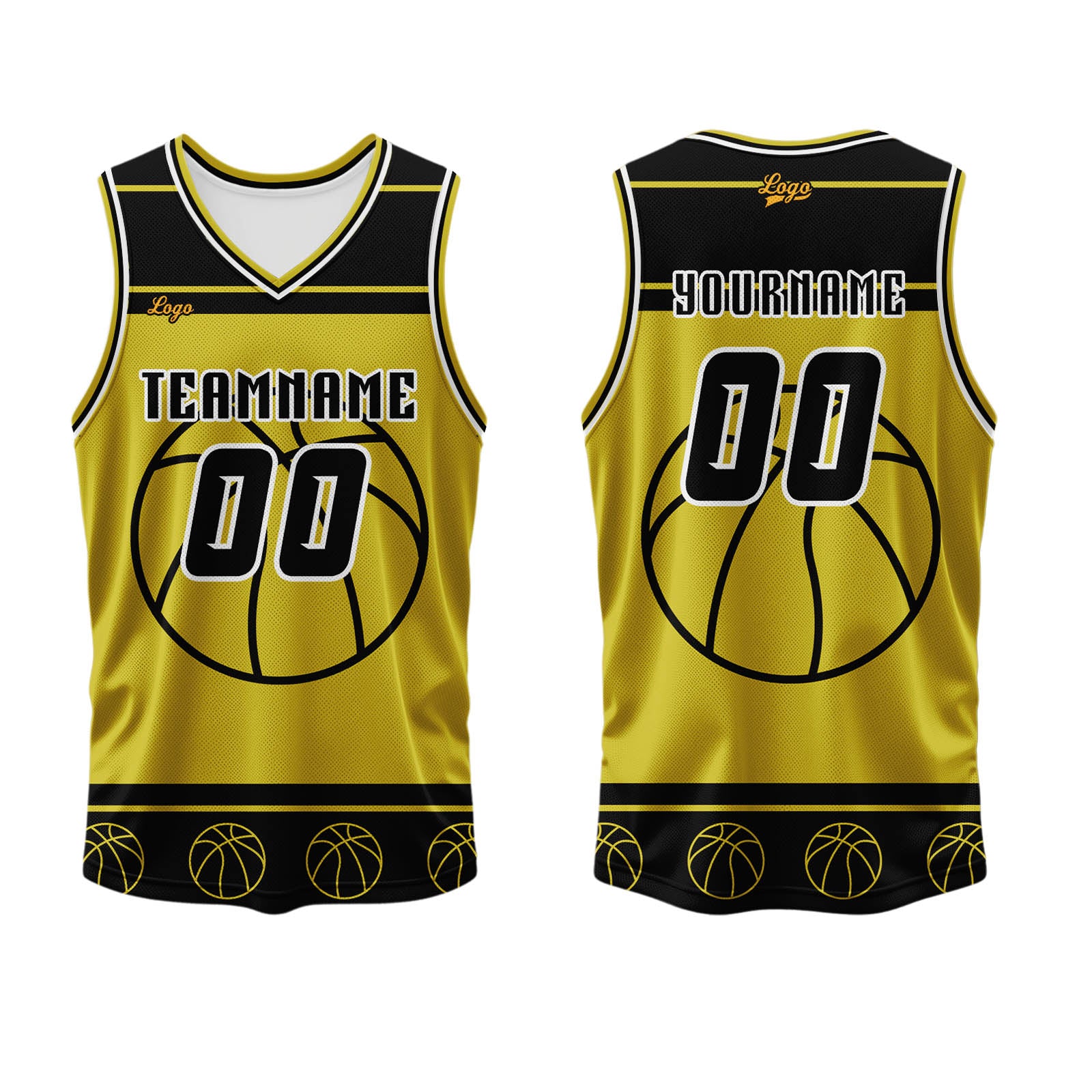 Custom Black Yellow Basketball Jersey Uniform Suit Printed Your Logo Name Number enthsush