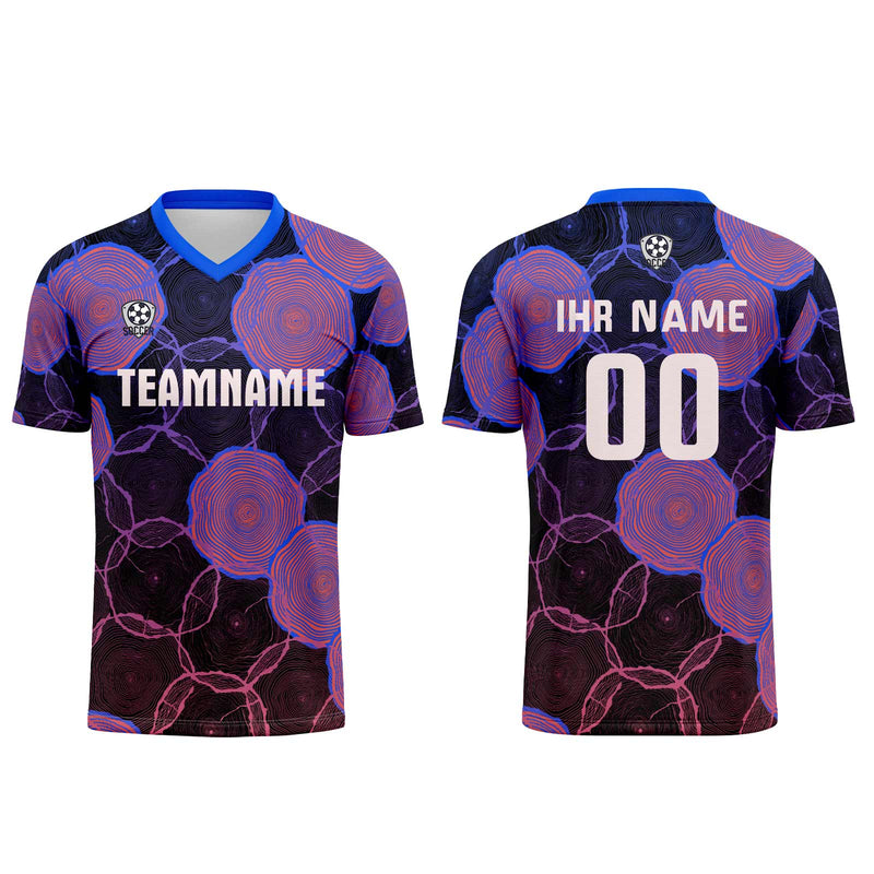 Custom Blue Purple Jerseys for Men Women Personalized Soccer Uniforms for Adult and Kid