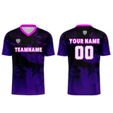 Custom Black Purple Jerseys for Men Women Personalized Soccer Uniforms for Adult and Kid