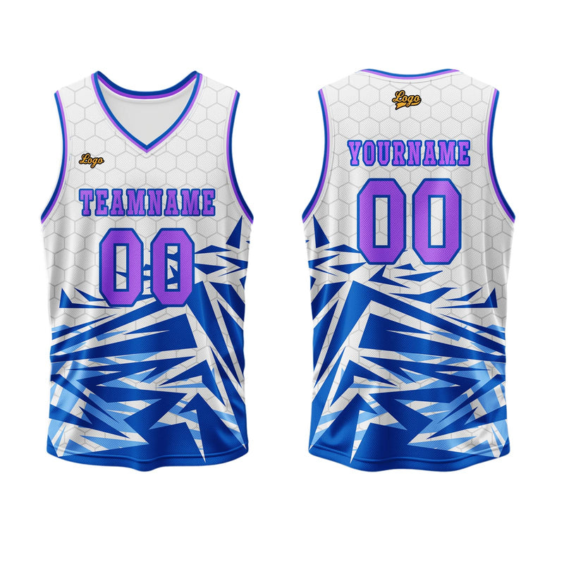 Custom Blue Violet Basketball Jersey Uniform Suit Printed Your Logo Name Number