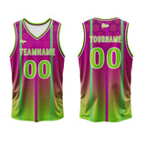 Custom Purple Green Basketball Jersey Uniform Suit Printed Your Logo Name Number