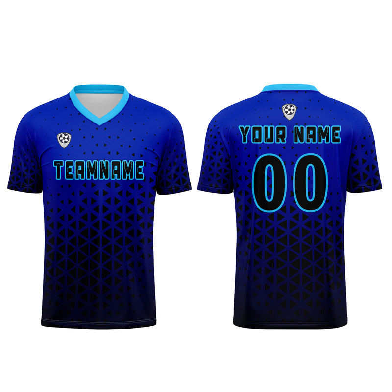 Custom Blue Jerseys for Men Women Personalized Soccer Uniforms for Adult and Kid