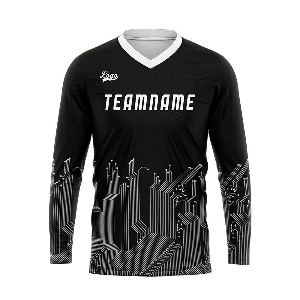 Custom Black White Basketball Soccer Football Shooting Long T-Shirt for Adults and Kids enthsush