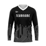 Custom Black White Basketball Soccer Football Shooting Long T-Shirt for Adults and Kids