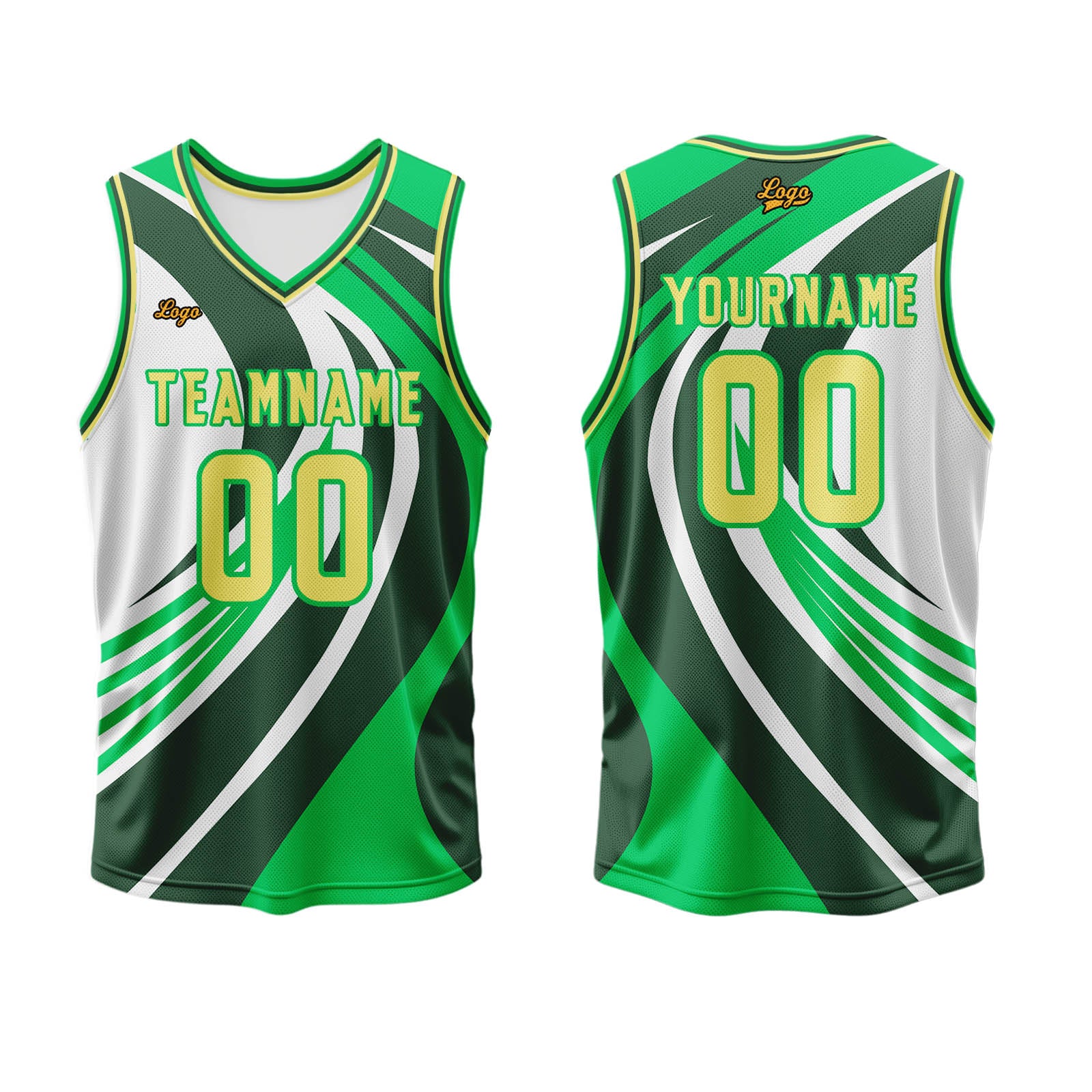 Custom Green Yellow Basketball Jersey Uniform Suit Printed Your Logo Name Number enthsush