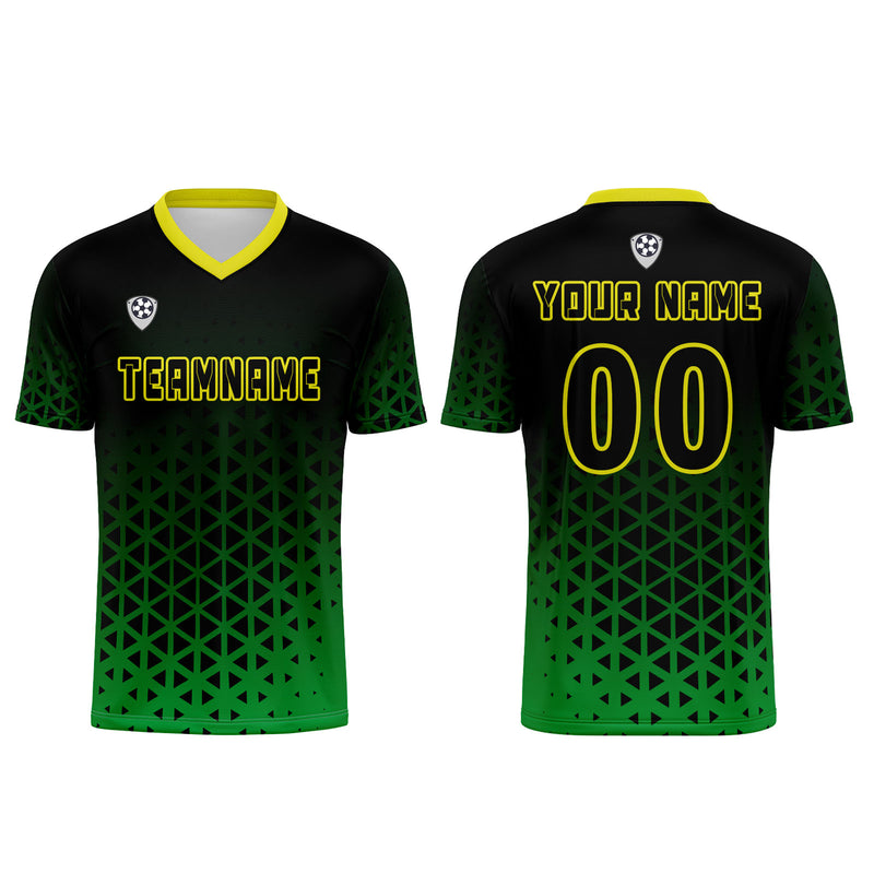 Custom Green Yellow Jerseys for Men Women Personalized Soccer Uniforms for Adult and Kid