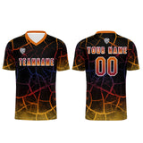 Custom Black Orange Jerseys for Men Women Personalized Soccer Uniforms for Adult and Kid