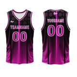 Custom  Rose Purple Basketball Jersey Uniform Suit Printed Your Logo Name Number