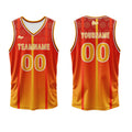 Custom Orange Basketball Jersey Uniform Suit Printed Your Logo Name Number enthsush