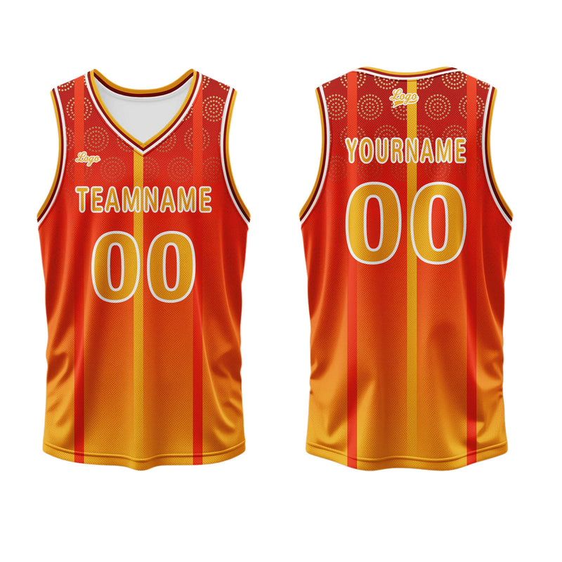 Custom Orange Basketball Jersey Uniform Suit Printed Your Logo Name Number
