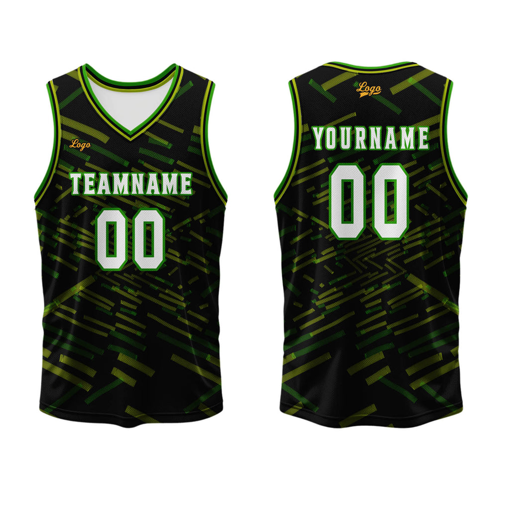 Custom Black Green Basketball Jersey Uniform Suit Printed Your Logo Name Number enthsush
