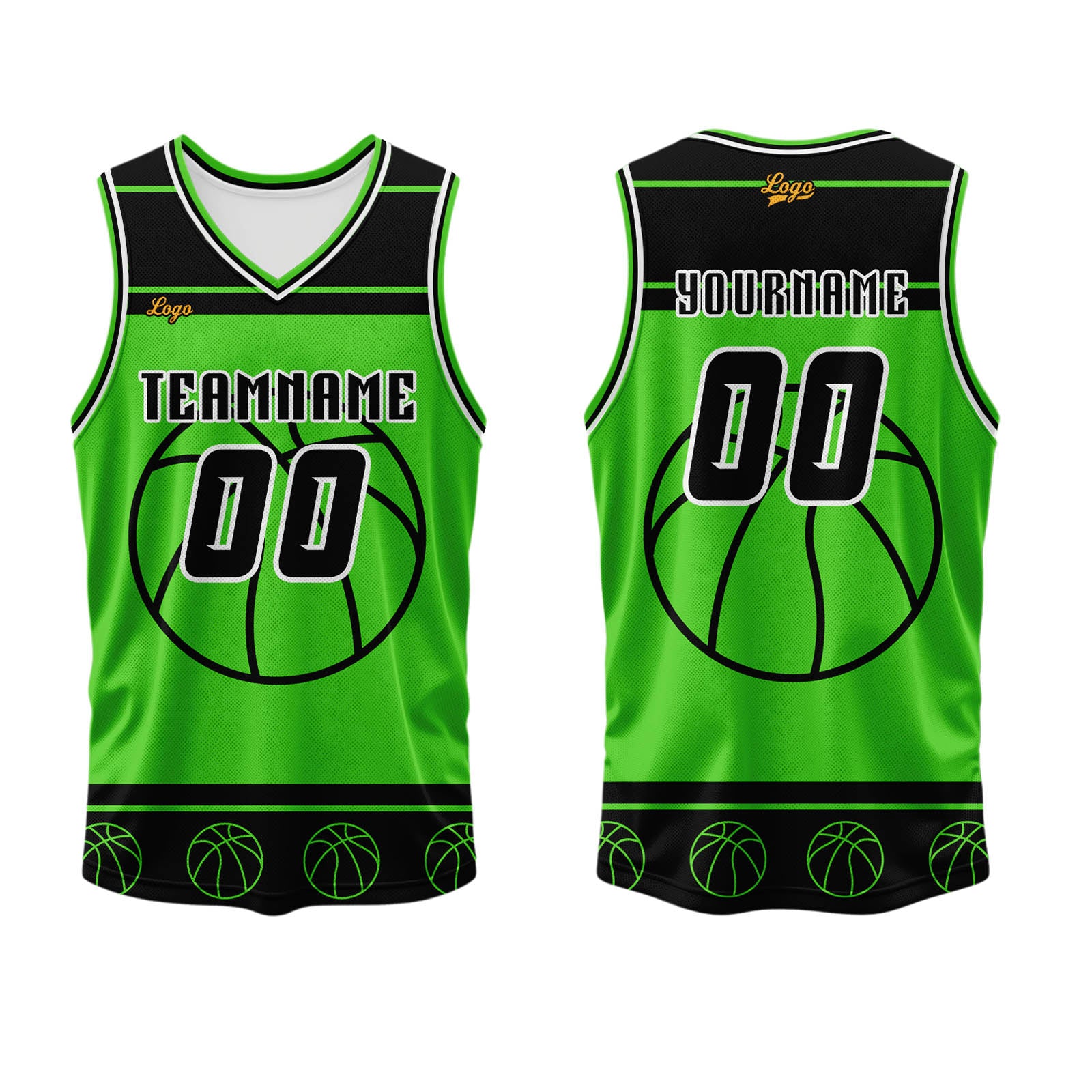 Custom Black Green Basketball Jersey Uniform Suit Printed Your Logo Name Number enthsush