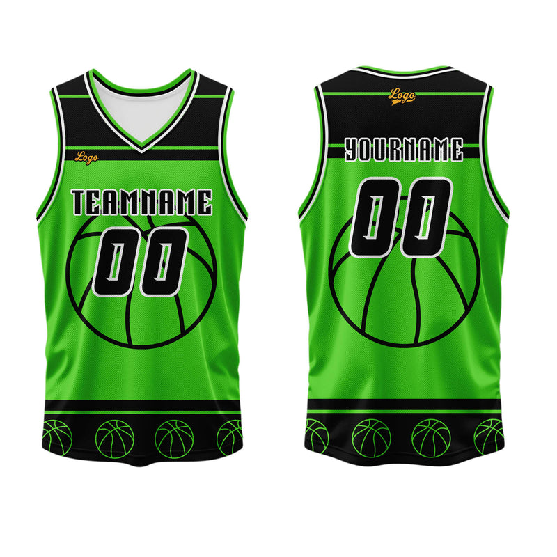 Custom Black Green Basketball Jersey Uniform Suit Printed Your Logo Name Number