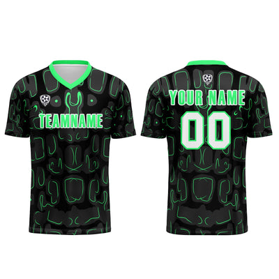 Custom Black Green Jerseys for Men Women Personalized Soccer Uniforms for Adult and Kid enthsush