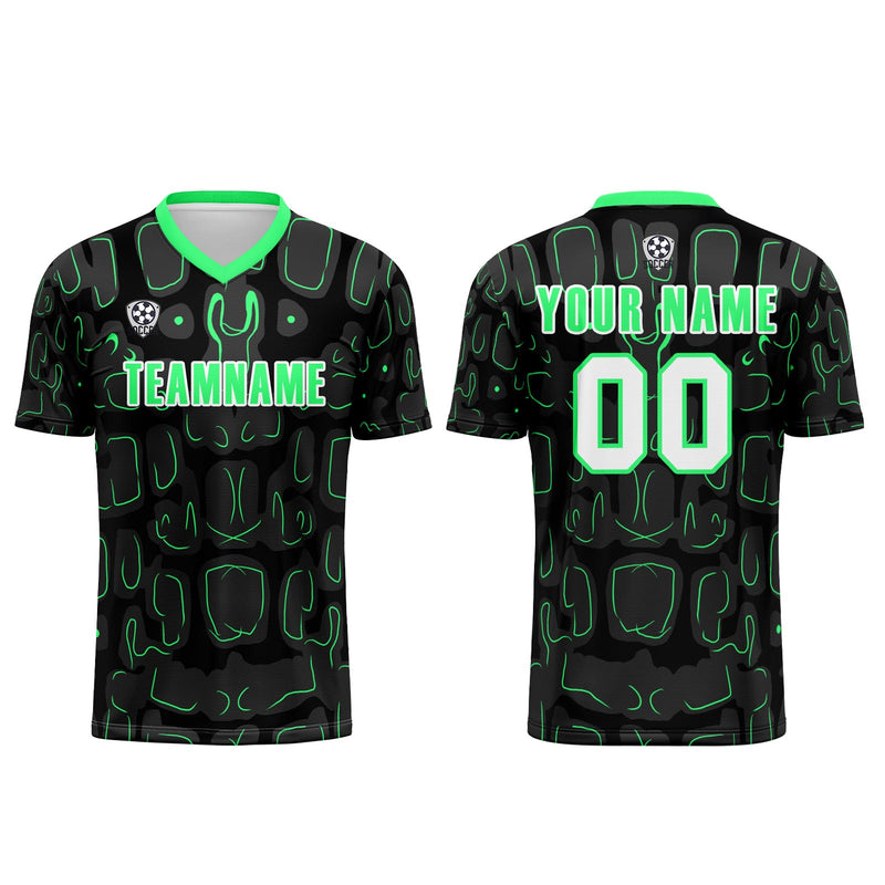 Custom Black Green Jerseys for Men Women Personalized Soccer Uniforms for Adult and Kid