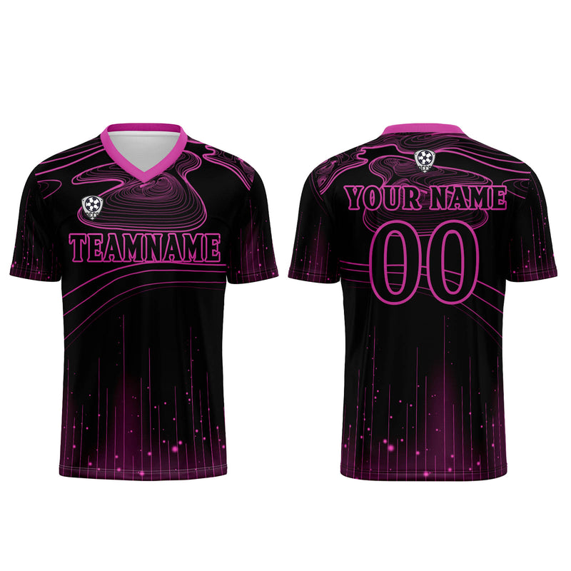 Custom Black Rose Purple Soccer Jerseys for Men Women Personalized Soccer Uniforms for Adult and Kid