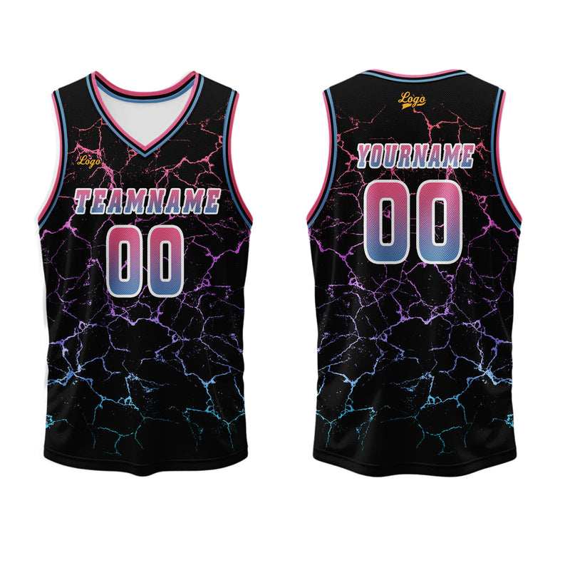Custom Pink Blue Basketball Jersey Uniform Suit Printed Your Logo Name Number