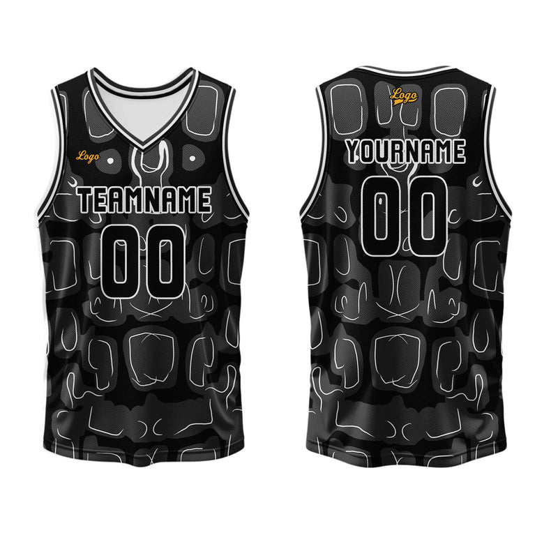 Custom Black Basketball Jersey Uniform Suit Printed Your Logo Name Number