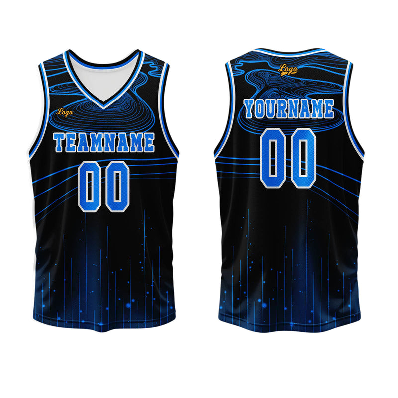 Custom Blue Basketball Jersey Uniform Suit Printed Your Logo Name Number