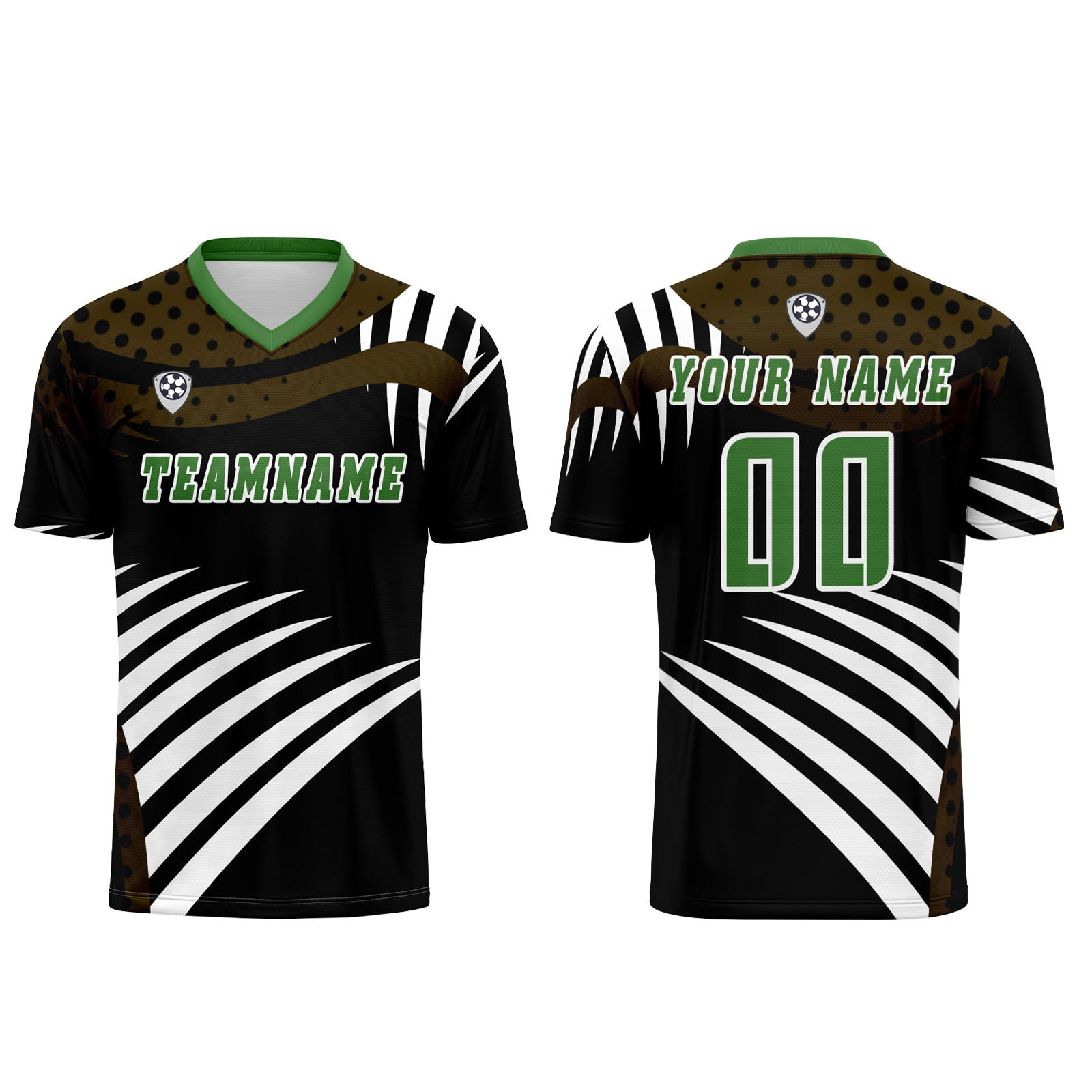 Custom Brown Green Jerseys for Men Women Personalized Soccer Uniforms for Adult and Kid enthsush