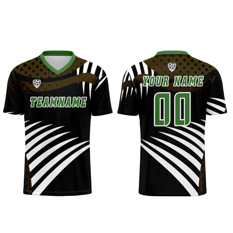 Custom Brown Green Jerseys for Men Women Personalized Soccer Uniforms for Adult and Kid