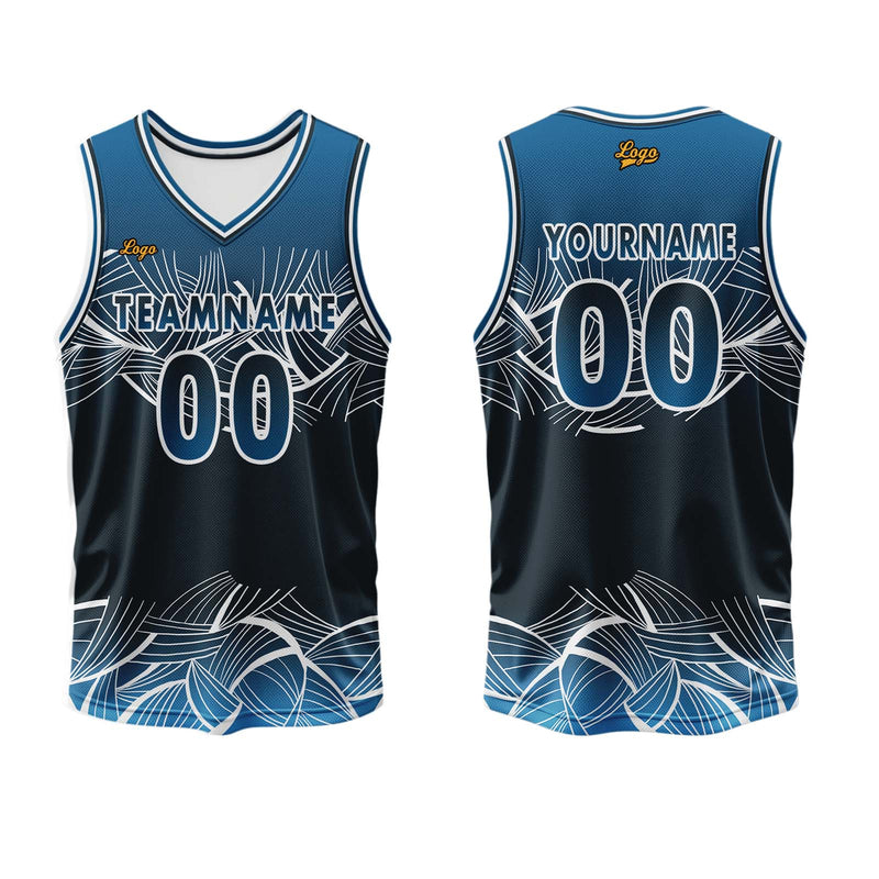 Custom Dark Blue Basketball Jersey Uniform Suit Printed Your Logo Name Number