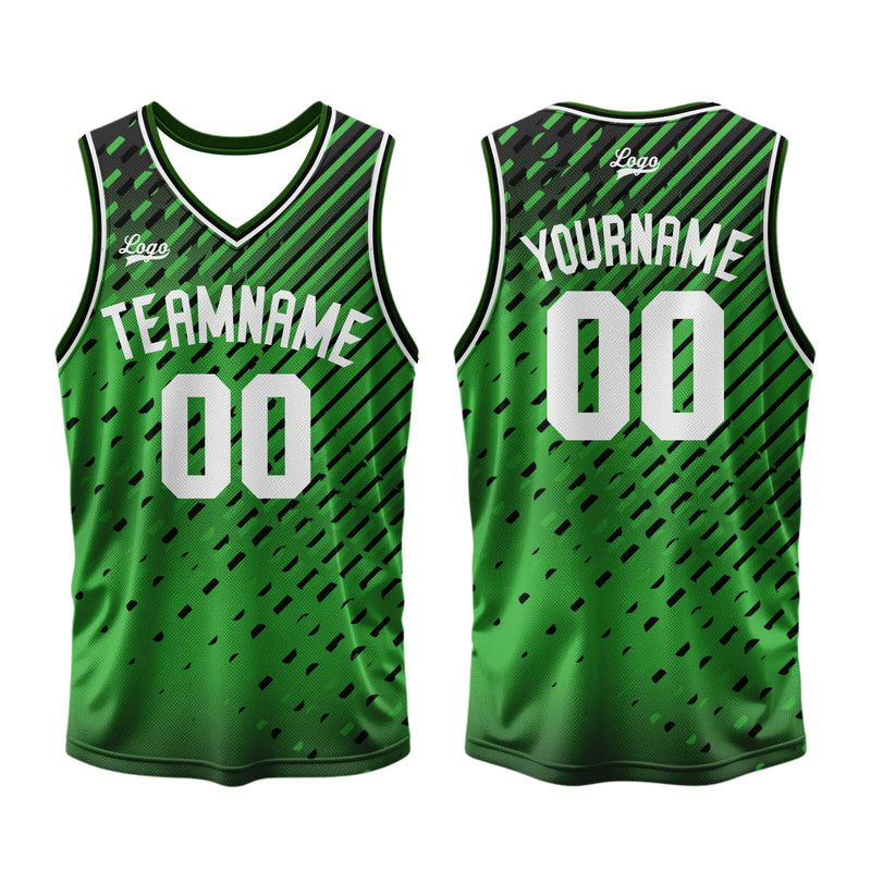 Custom Green Basketball Jersey Uniform Suit Printed Your Logo Name Number