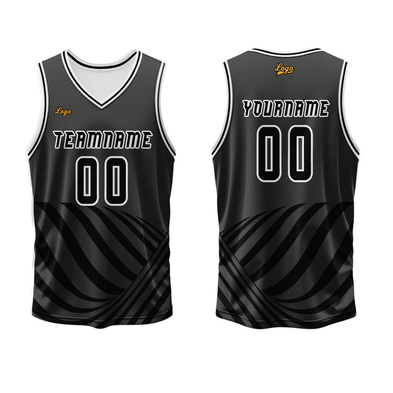 Custom Black Basketball Jersey Uniform Suit Printed Your Logo Name Number