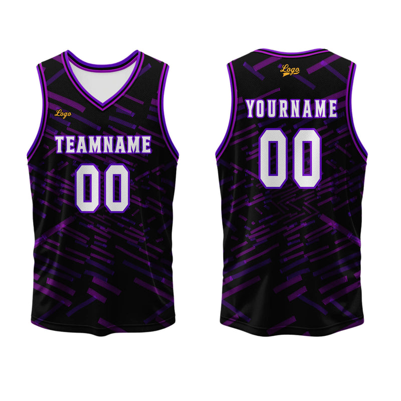 Custom Purple Basketball Jersey Uniform Suit Printed Your Logo Name Number