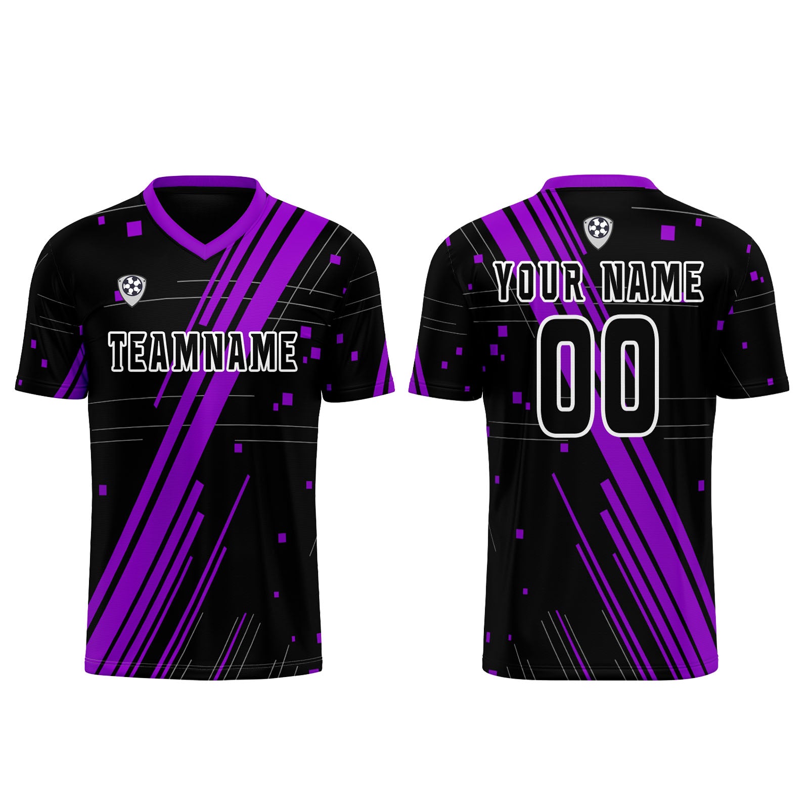 Custom Black Purple Jerseys for Men Women Personalized Soccer Uniforms for Adult and Kid enthsush