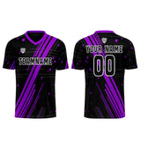 Custom Black Purple Jerseys for Men Women Personalized Soccer Uniforms for Adult and Kid