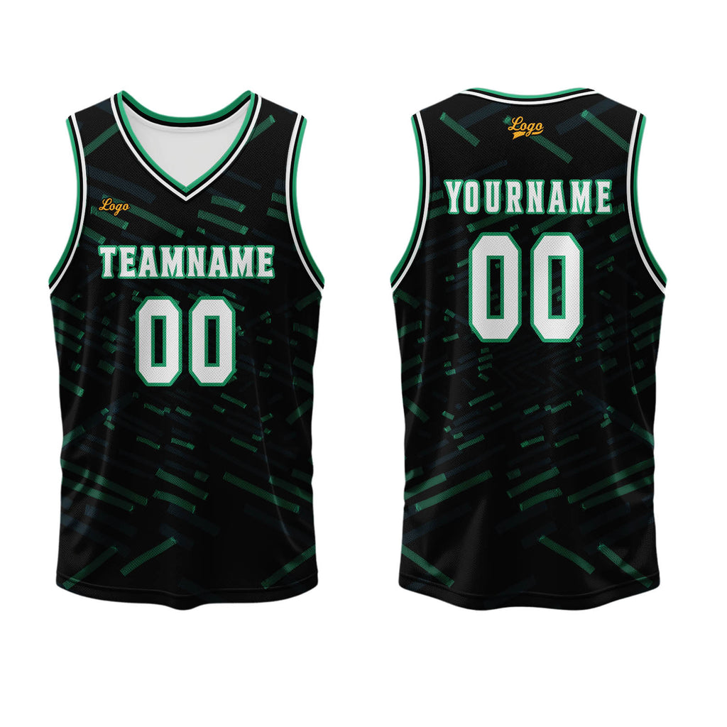 Custom Black Dark Green Basketball Jersey Uniform Suit Printed Your Logo Name Number enthsush