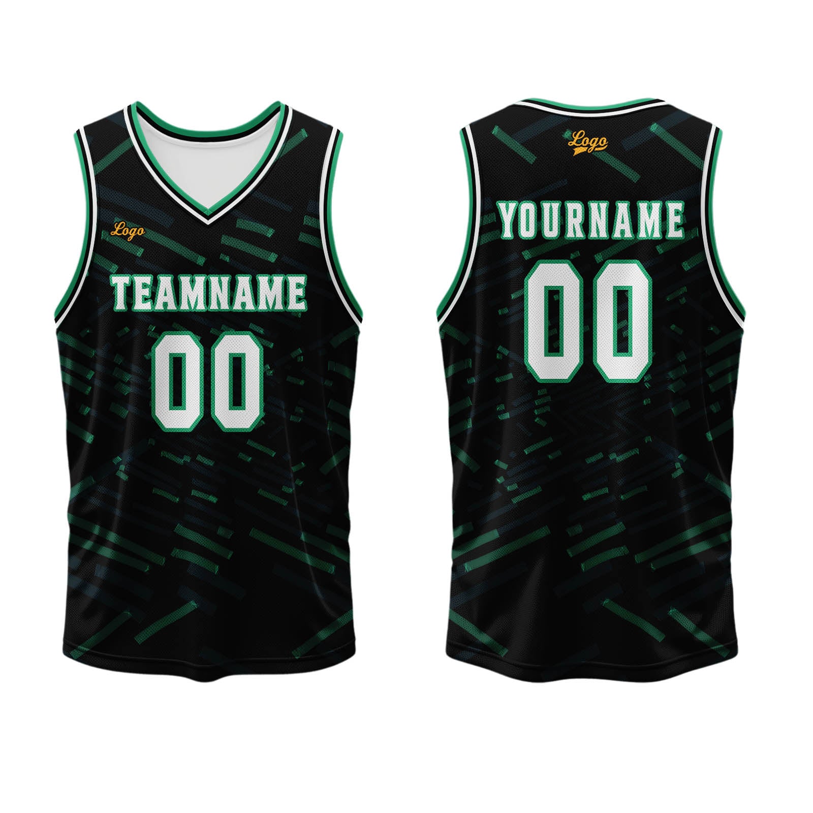Custom Black Dark Green Basketball Jersey Uniform Suit Printed Your Logo Name Number enthsush