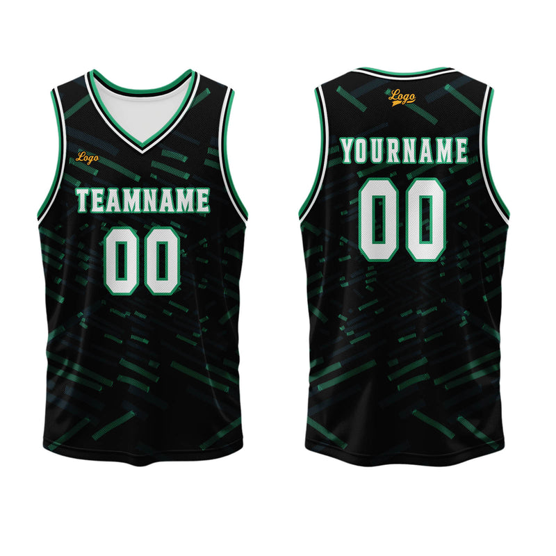 Custom Black Dark Green Basketball Jersey Uniform Suit Printed Your Logo Name Number