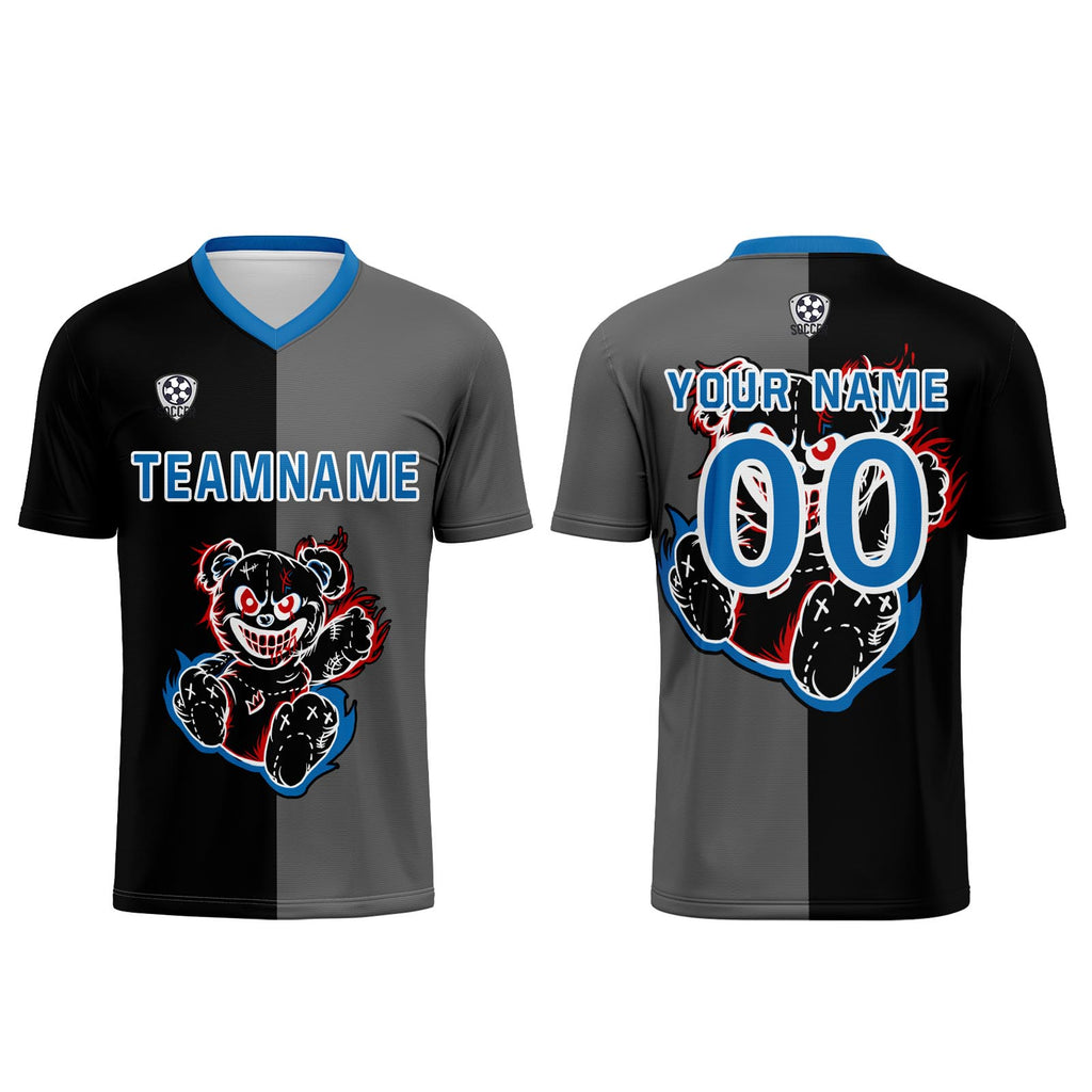 Custom Black Blue Jerseys for Men Women Personalized Soccer Uniforms for Adult and Kid enthsush