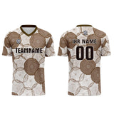 Custom White Brown Jerseys for Men Women Personalized Soccer Uniforms for Adult and Kid