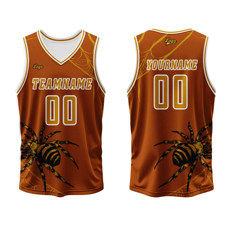 Custom Orange Basketball Jersey Uniform Suit Printed Your Logo Name Number