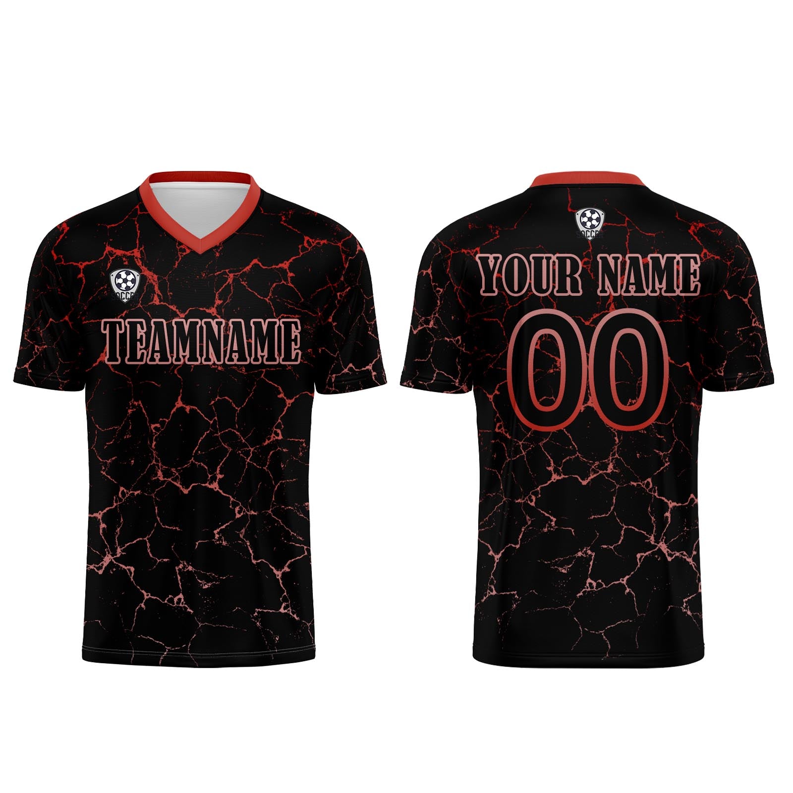 Custom Black Red Jerseys for Men Women Personalized Soccer Uniforms for Adult and Kid enthsush