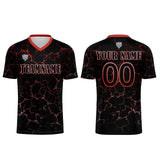 Custom Black Red Jerseys for Men Women Personalized Soccer Uniforms for Adult and Kid