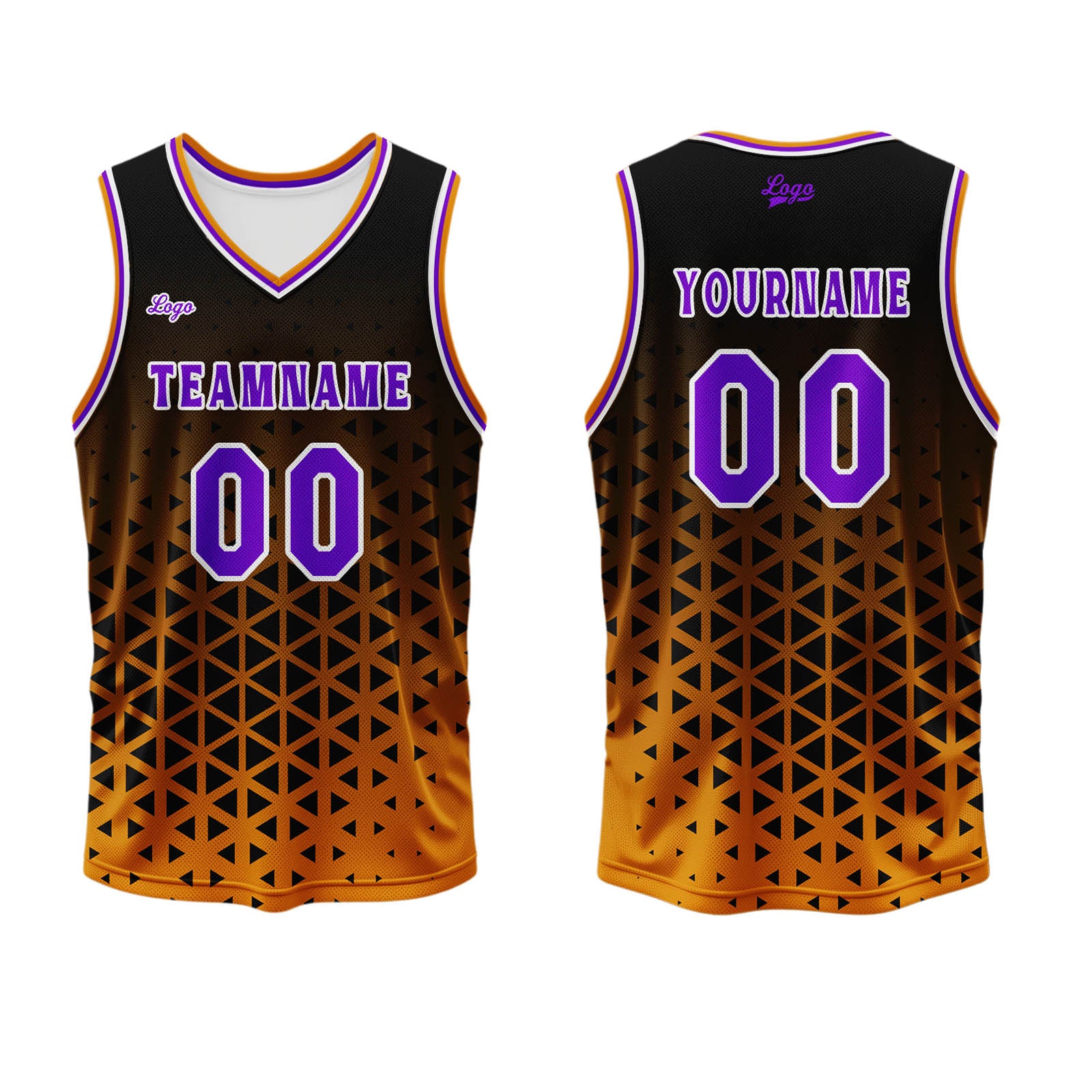 Custom  Orange Purple Basketball Jersey Uniform Suit Printed Your Logo Name Number enthsush