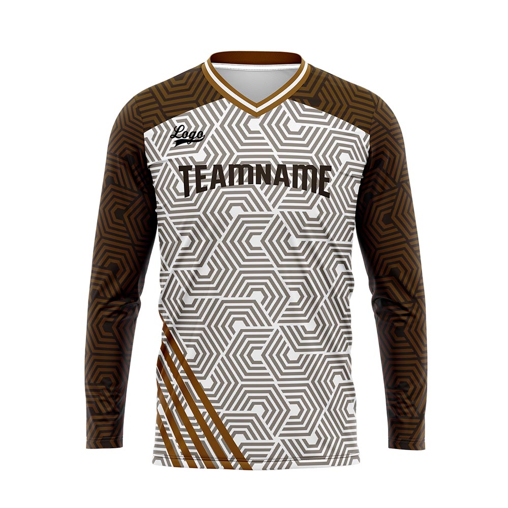 Custom Brown Basketball Soccer Football Shooting Long T-Shirt for Adults and Kids enthsush