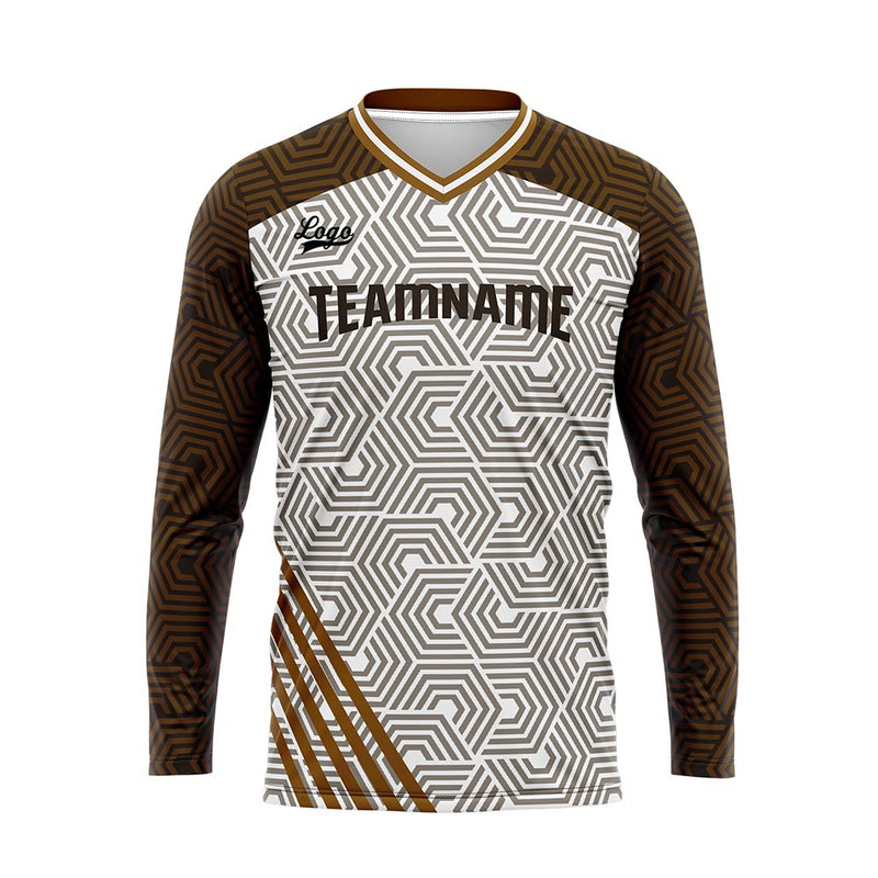 Custom Brown Basketball Soccer Football Shooting Long T-Shirt for Adults and Kids