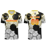 Custom White Black Yellow Jerseys for Men Women Personalized Soccer Uniforms for Adult and Kid