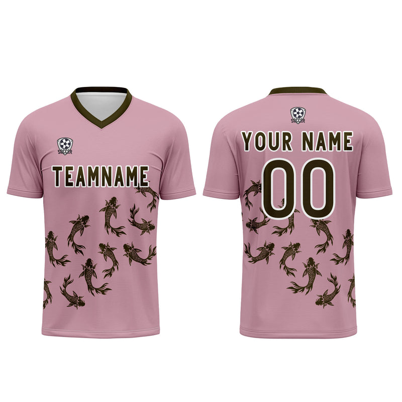 Custom Pink Jerseys for Men Women Personalized Soccer Uniforms for Adult and Kid
