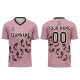 Custom Pink Jerseys for Men Women Personalized Soccer Uniforms for Adult and Kid