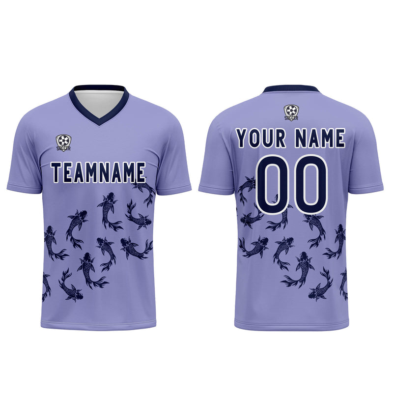 Custom Light Purple Jerseys for Men Women Personalized Soccer Uniforms for Adult and Kid