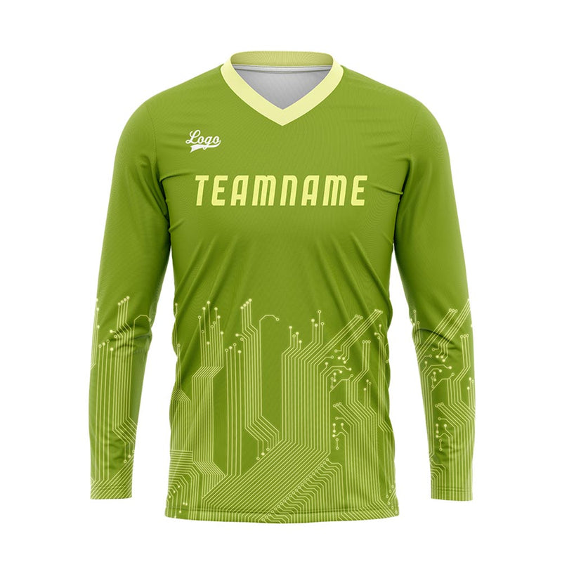 Custom Grass Green White Basketball Soccer Football Shooting Long T-Shirt for Adults and Kids